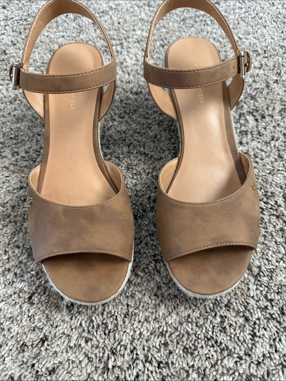 Tommy Hilfiger Women's Tan Open-Toe Ankle Strap Sandals